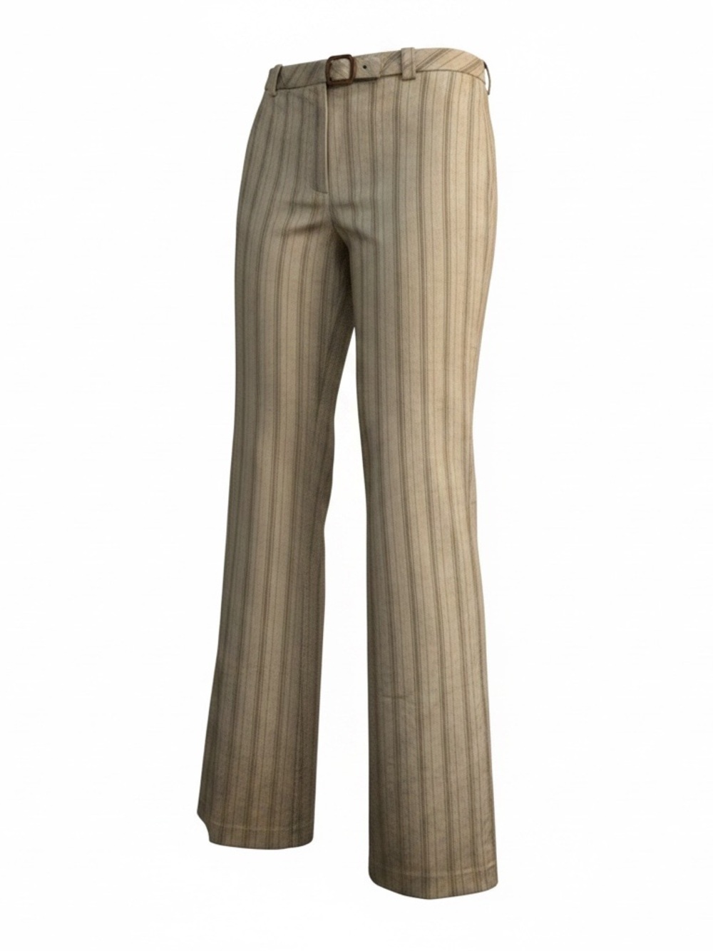 Sinéquanone Paris Pinstripe Wide-Leg flare Dress Pants in Olive Brown Size 6 - Picture 2 of 9